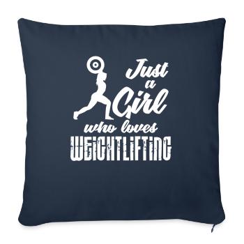 Weightlifting weightlifter barbell - Sofa pillowcase 17,3'' x 17,3'' (45 x 45 cm) - navy - Front