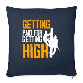 High voltage electrician electrician high voltage - Sofa pillowcase 17,3'' x 17,3'' (45 x 45 cm) - navy - Front