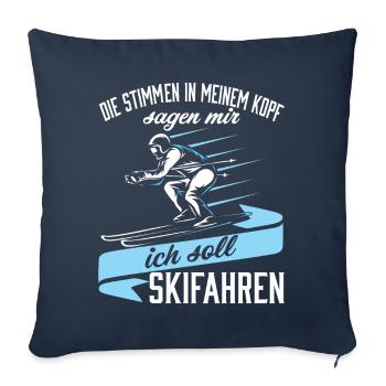 Ich soll Skifahren - Sofakissenbezug 45 x 45 cm - Navy - Vorne