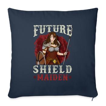 Wikinger Mädchen Geschenk - Future Shield Maiden - Sofakissenbezug 45 x 45 cm - Navy - Vorne