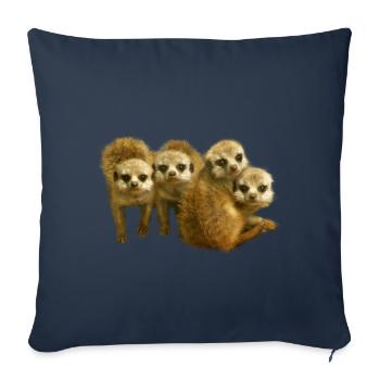 Funny meerkat young meerkat gift - Sofa pillowcase 17,3'' x 17,3'' (45 x 45 cm) - navy - Front