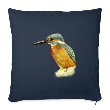 Cadeau d'illustration de conception de Kingfisher - Housse de coussin décorative 45 x 45 cm - bleu marine - Devant