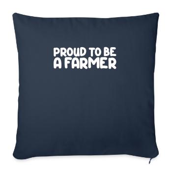Proud To Be A Farmer - Agriculteur fier - Housse de coussin décorative 45 x 45 cm - bleu marine - Devant