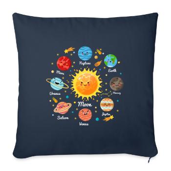 Solar System Space Planets for a sience lover - Sofa pillowcase 17,3'' x 17,3'' (45 x 45 cm) - navy - Front
