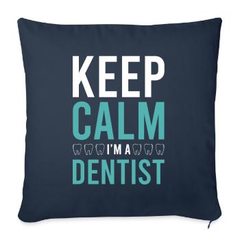 keep calm dentiste - Housse de coussin décorative 45 x 45 cm - bleu marine - Devant