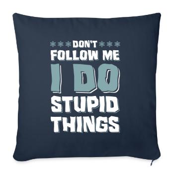 dont follow me ski - Housse de coussin décorative 45 x 45 cm - bleu marine - Devant