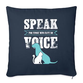 chien chat protection des animaux - Housse de coussin décorative 45 x 45 cm - bleu marine - Devant