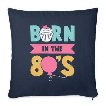 80 années 80 - Housse de coussin décorative 45 x 45 cm - bleu marine - Devant