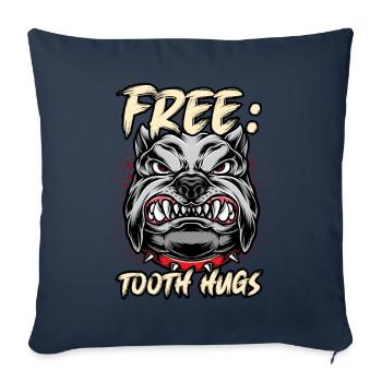 Pitbull dents dent gratuit - Housse de coussin décorative 45 x 45 cm - bleu marine - Devant