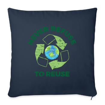 Recyclage Environnement Protection de la nature Terre - Housse de coussin décorative 45 x 45 cm - bleu marine - Devant
