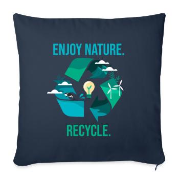 Recyclage Environnement Protection de la nature - Housse de coussin décorative 45 x 45 cm - bleu marine - Devant