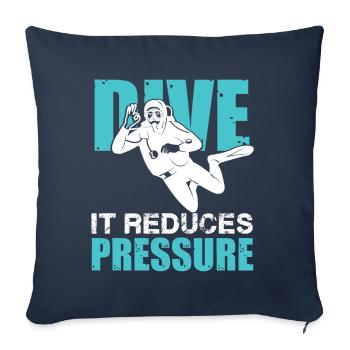 plonger plonger - Housse de coussin décorative 45 x 45 cm - bleu marine - Devant