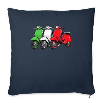 Scooter scooter mobylette scooter - Housse de coussin décorative 45 x 45 cm - bleu marine - Devant