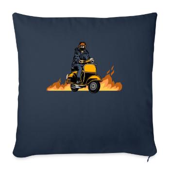 Scooter scooter mobylette scooter - Housse de coussin décorative 45 x 45 cm - bleu marine - Devant