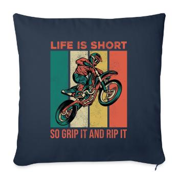 Retro Motorcross - Sofa pillowcase 17,3'' x 17,3'' (45 x 45 cm) - navy - Front