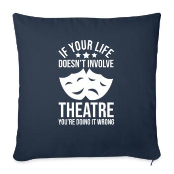 Théâtre Théâtre - Housse de coussin décorative 45 x 45 cm - bleu marine - Devant