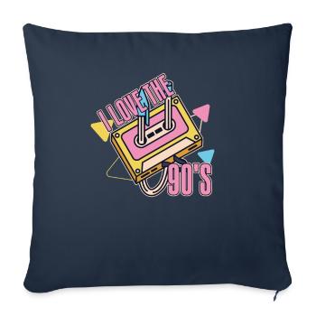 Rétro 90s l’époque Vintage 90 - Housse de coussin décorative 45 x 45 cm - bleu marine - Devant