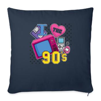 Rétro 90s l’époque Vintage 90 - Housse de coussin décorative 45 x 45 cm - bleu marine - Devant