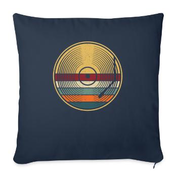 Retro Vinyl Record Record Collector - Sofa pillowcase 17,3'' x 17,3'' (45 x 45 cm) - navy - Front