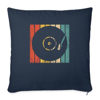 Retro Vinyl Record Record Collector - Sofa pillowcase 17,3'' x 17,3'' (45 x 45 cm) - navy - Front