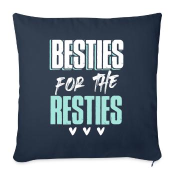 amis ami herz - Housse de coussin décorative 45 x 45 cm - bleu marine - Devant