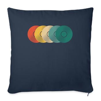 Retro Vinyl Record Record Collector - Sofa pillowcase 17,3'' x 17,3'' (45 x 45 cm) - navy - Front