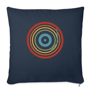 Retro Vinyl Record Record Collector - Sofa pillowcase 17,3'' x 17,3'' (45 x 45 cm) - navy - Front