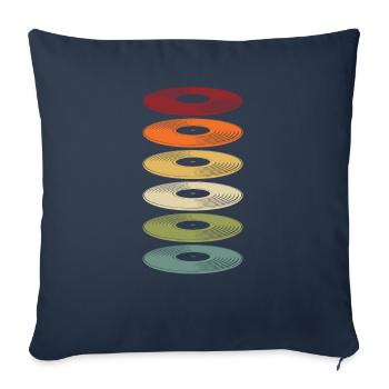 Retro Vinyl Record Record Collector - Sofa pillowcase 17,3'' x 17,3'' (45 x 45 cm) - navy - Front