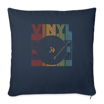 Retro Vinyl Record Record Collector - Sofa pillowcase 17,3'' x 17,3'' (45 x 45 cm) - navy - Front