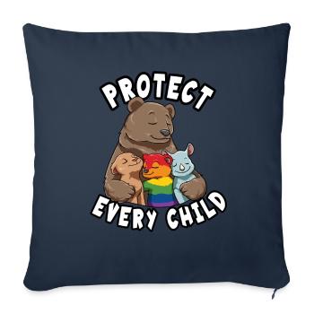 Bears Mom Protects Her Children Care for - Sofa pillowcase 17,3'' x 17,3'' (45 x 45 cm) - navy - Front