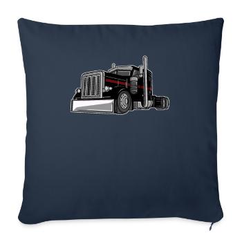 Camion routier camion routier - Housse de coussin décorative 45 x 45 cm - bleu marine - Devant
