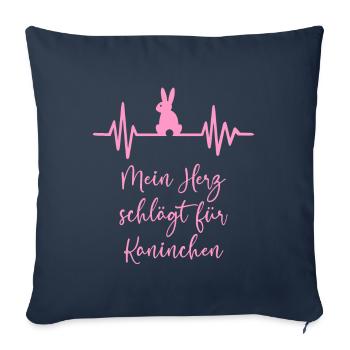 Kaninchen Herzschlag Geschenkidee - Sofakissenbezug 45 x 45 cm - Navy - Vorne
