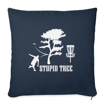 Stupid Tree, Disc Golf Design, Disc Golf Player - Sofa pillowcase 17,3'' x 17,3'' (45 x 45 cm) - navy - Front