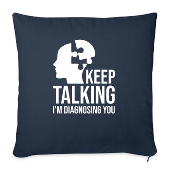 Psychothérapie Psychothérapeute - Housse de coussin décorative 45 x 45 cm - bleu marine - Devant