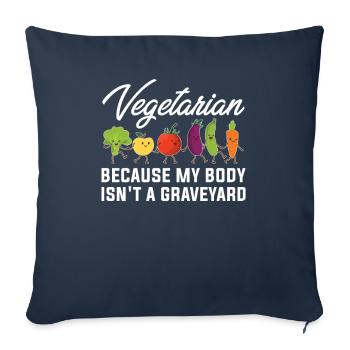 Veggie Vegetables Vegetarian Vegetarian - Sofa pillowcase 17,3'' x 17,3'' (45 x 45 cm) - navy - Front