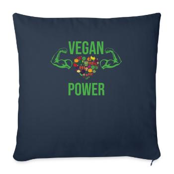 Végétaliens végétaliennes légumes Végétalien - Housse de coussin décorative 45 x 45 cm - bleu marine - Devant