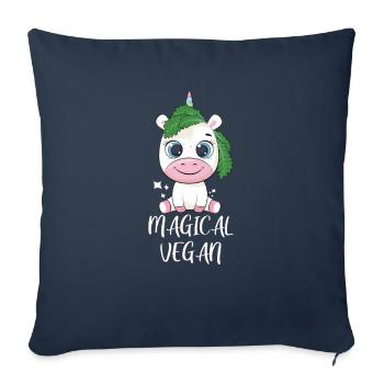 Végétaliens végétaliennes légumes Végétalien - Housse de coussin décorative 45 x 45 cm - bleu marine - Devant