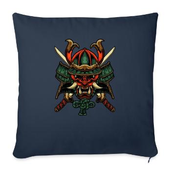 Samouraï guerrier épée combattant Japon - Housse de coussin décorative 45 x 45 cm - bleu marine - Devant