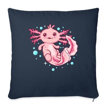 axolotl shirt women - kawaii axolotl - Sofa pillowcase 17,3'' x 17,3'' (45 x 45 cm) - navy - Front