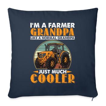 Farmer Grandpa Like A Normal Grandpa Much Cooler - Housse de coussin décorative 45 x 45 cm - bleu marine - Devant