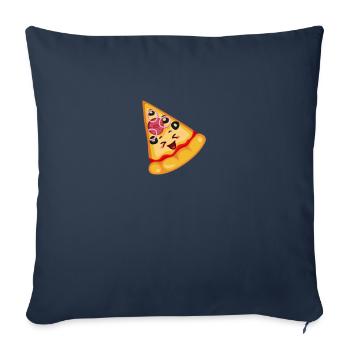 Pizza Babby and Slice - Housse de coussin décorative 45 x 45 cm - bleu marine - Devant