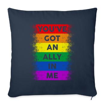 You’ve Got An Ally In Me LGBT Pride - Housse de coussin décorative 45 x 45 cm - bleu marine - Devant