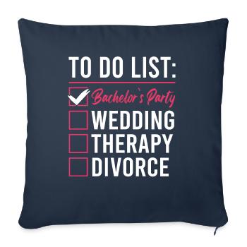 to do list bachelor - Sofa pillowcase 17,3'' x 17,3'' (45 x 45 cm) - navy - Front