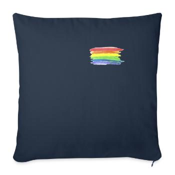 LGBT drapeau arc-en-ciel drapeau Pride Gay Gay - Housse de coussin décorative 45 x 45 cm - bleu marine - Devant