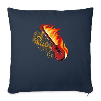 Guitare électrique guitare - Housse de coussin décorative 45 x 45 cm - bleu marine - Devant