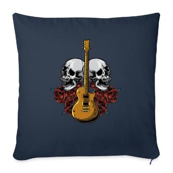 Guitare électrique guitare - Housse de coussin décorative 45 x 45 cm - bleu marine - Devant