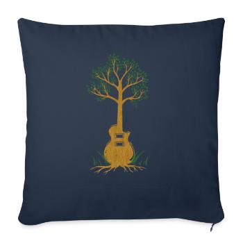 Guitare électrique guitare - Housse de coussin décorative 45 x 45 cm - bleu marine - Devant