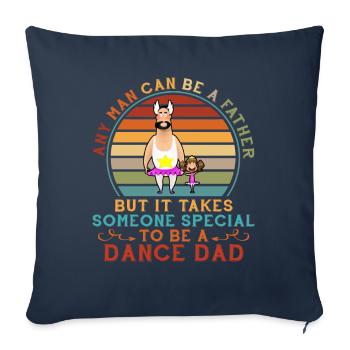 Funny Dance Dad Vintage Ballet Dad and Girl - Housse de coussin décorative 45 x 45 cm - bleu marine - Devant