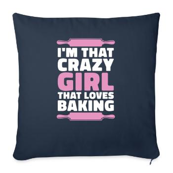Boulangerie pâtisserie pâtissier - Housse de coussin décorative 45 x 45 cm - bleu marine - Devant