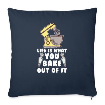 Boulangerie pâtisserie pâtissier - Housse de coussin décorative 45 x 45 cm - bleu marine - Devant